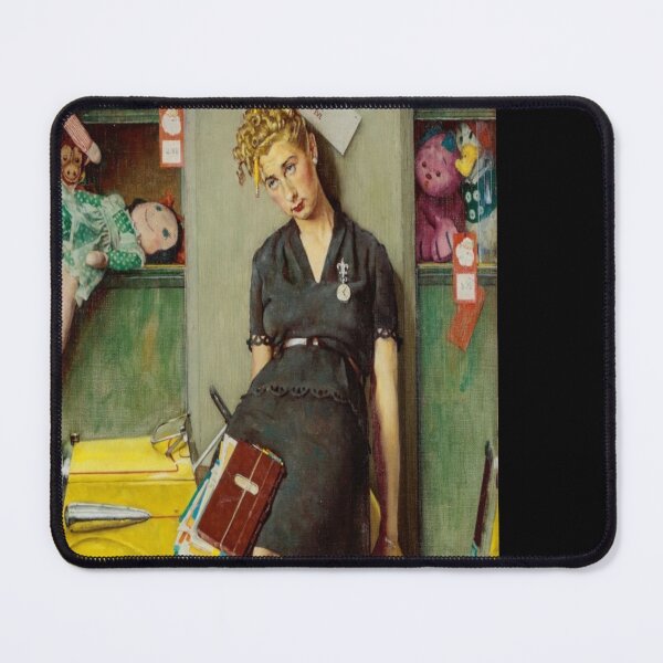Item preview, Tired Salesgirl On Christmas Eve By Norman Rockwell designed and sold by DONTSPACEAWAY.