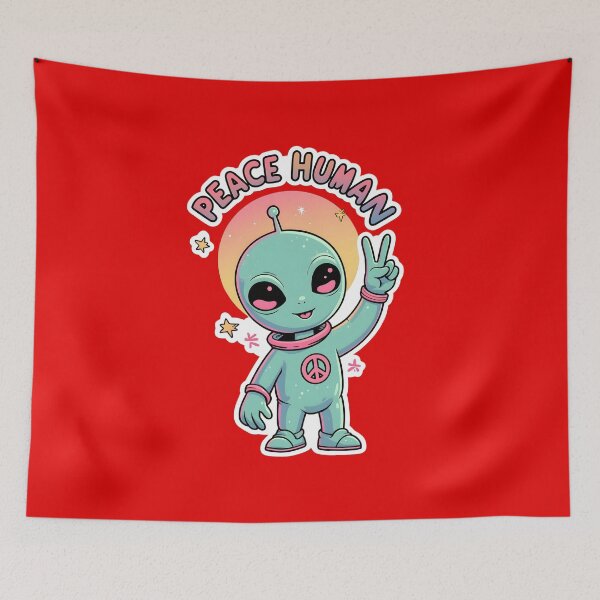Item preview, Peace Human Alien Retro Rainbow designed and sold by NK-Studios .