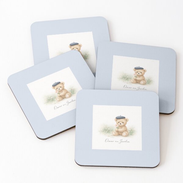 Item preview, Oscar au Jardin – French Teddy Bear Nursery Art, Watercolor Baby Gift, Cute Bear with Flower, Paris Garden Baby Decor designed and sold by Novel Works Studio.