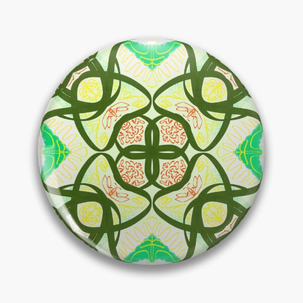 Aperçu de l'œuvre Mandala abstrait vert, jaune, rose et blanc créée et vendue par PonyShow-Studio.