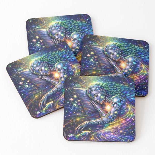 Item preview, Dreaming Cosmic Angel with Luminous Flow Art designed and sold by KnitOfShadoF.