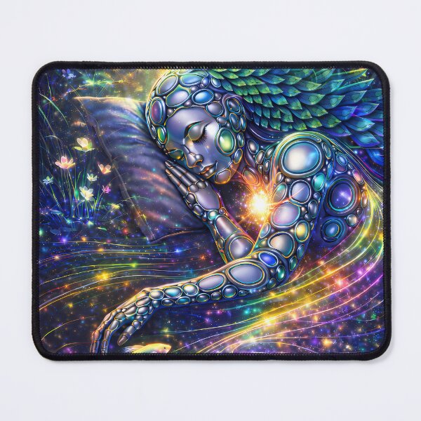 Item preview, Dreaming Cosmic Angel with Luminous Flow Art designed and sold by KnitOfShadoF.