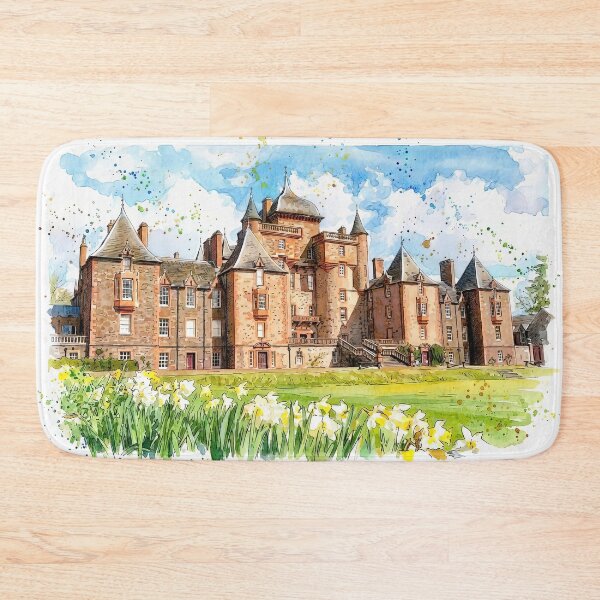 Item preview, Watercolour illustration of Thirlestane Castle, Scottish Borders designed and sold by davidelder.