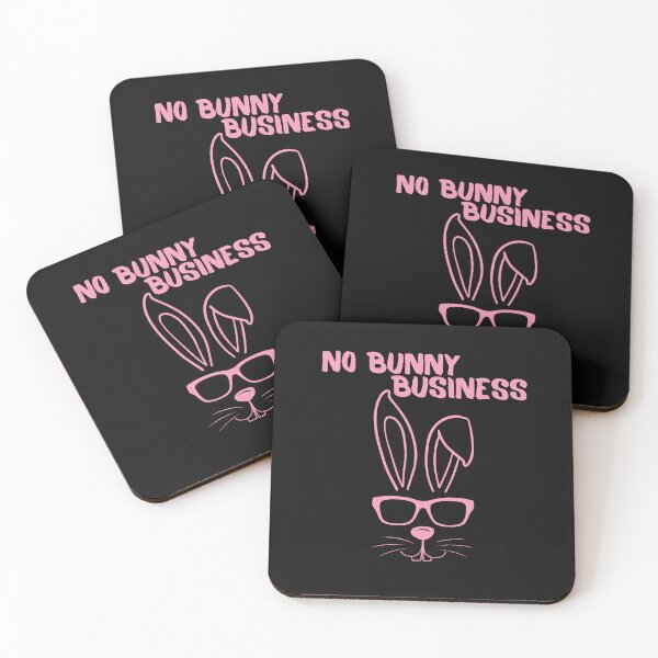Item preview, Cute Pink Bunny With Glasses – Funny “No Bunny Business” Rabbit Pun Design designed and sold by MAKLEN-Art.