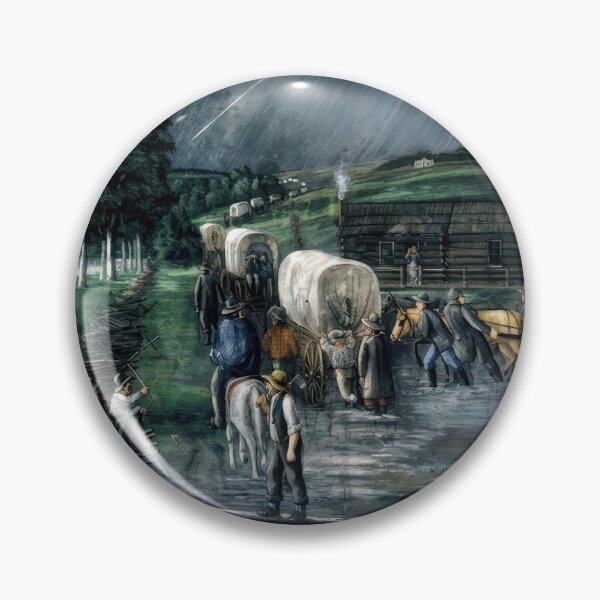 Item preview, Zion's Camp Pioneer Journey Storm Landscape Historical Painting designed and sold by TheSoulOfArt.