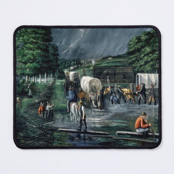 Item preview, Zion's Camp Pioneer Journey Storm Landscape Historical Painting designed and sold by TheSoulOfArt.