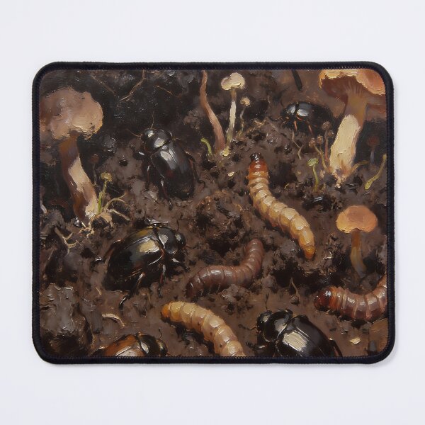 Item preview, Dark Forest Insects Aesthetic – Beetles, Worms & Mushrooms Nature Art designed and sold by cr6zym1nd.