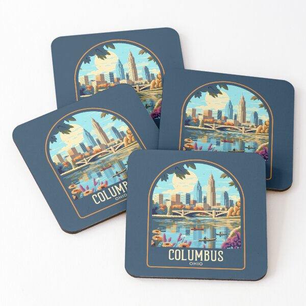 Item preview, Columbus Vintage Travel Illustration designed and sold by HomeLivingCo.