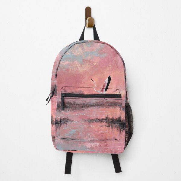 Item preview, A Flamingo lifting into the air over shallow wetlands, Birds in Motion designed and sold by CDC40.