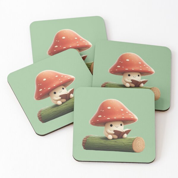Item preview, Mushroom Reader on Log designed and sold by sanorastyle.
