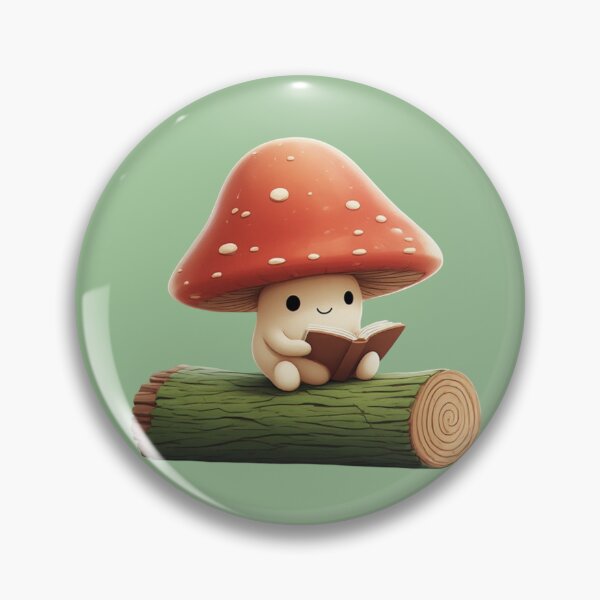 Item preview, Mushroom Reader on Log designed and sold by sanorastyle.