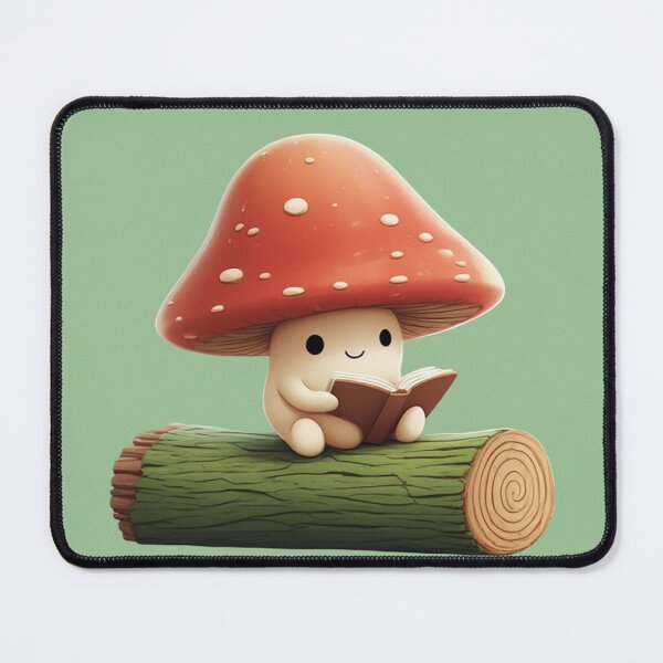 Item preview, Mushroom Reader on Log designed and sold by sanorastyle.