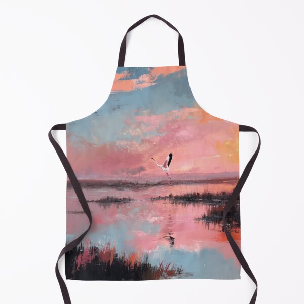 Item preview, A Flamingo lifting into the air over shallow wetlands, Birds in Motion designed and sold by CDC40.