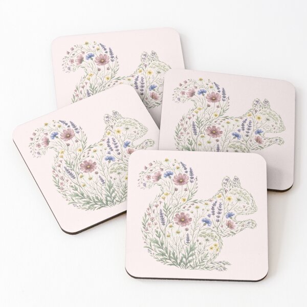 Item preview, Floral Squirrel Silhouette Nature Lover Girl Woman IV designed and sold by Lemon Pepper.
