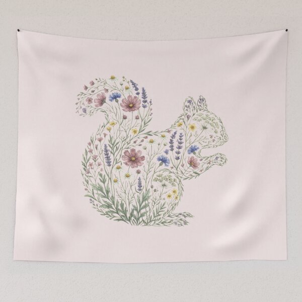 Item preview, Floral Squirrel Silhouette Nature Lover Girl Woman IV designed and sold by Lemon Pepper.
