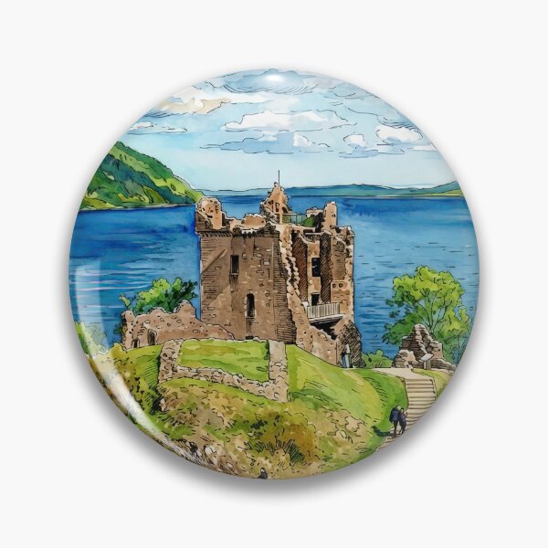 Item preview, Watercolour illustration of Urquhart Castle, Loch Ness, Scotland designed and sold by davidelder.