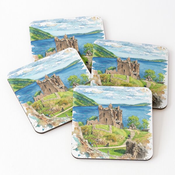 Item preview, Watercolour illustration of Urquhart Castle, Loch Ness, Scotland designed and sold by davidelder.