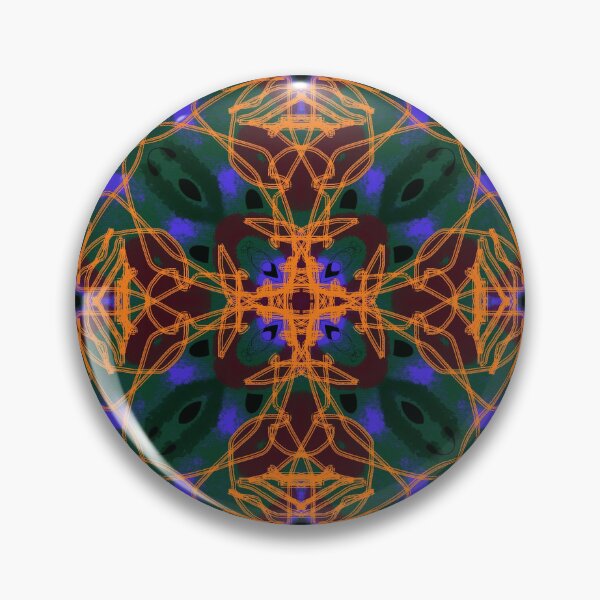 Aperçu de l'œuvre Mandala abstrait néon orange, vert, bleu créée et vendue par PonyShow-Studio.
