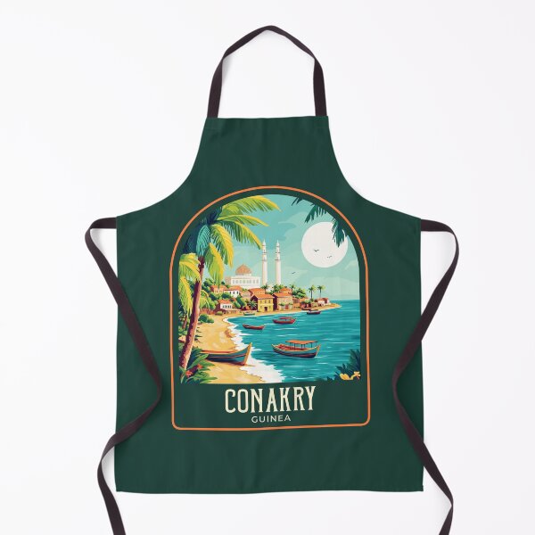 Item preview, Conakry Vintage Travel Illustration designed and sold by HomeLivingCo.