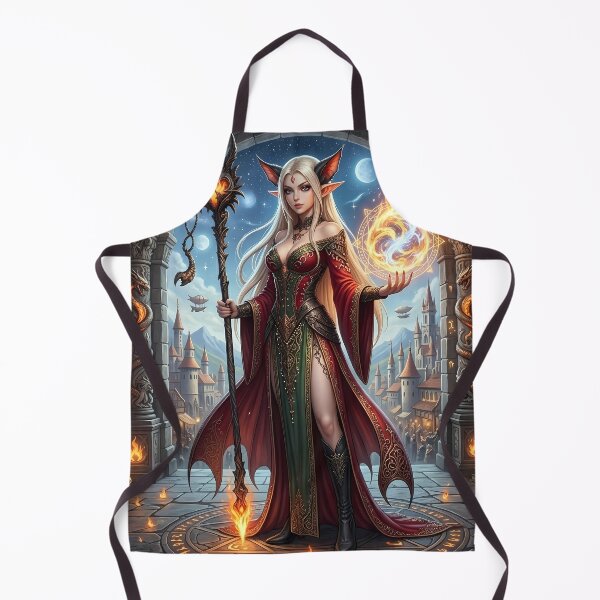 Item preview, Elven Fire Sorceress - Elf Wizard Fantasy Art designed and sold by Lucid Dream Pixel.