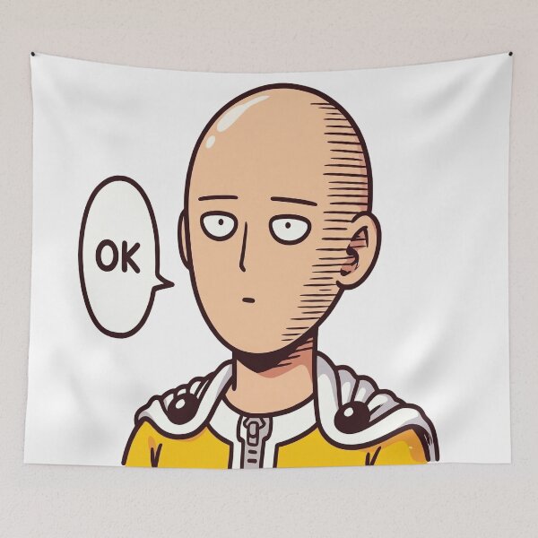 Item preview, Indifferent Bald Hero OK Anime Speech Bubble Meme Art designed and sold by SynthesisStudio.
