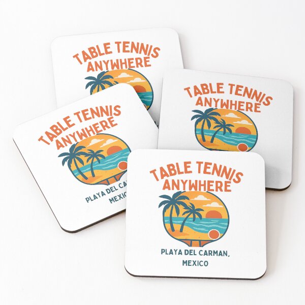 Item preview, Playa del Carmen Mexico Table Tennis Anywhere Retro Sunset Paddle T-Shirt designed and sold by OhMyPingCo.