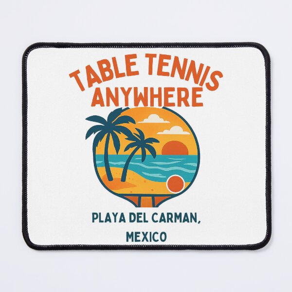 Item preview, Playa del Carmen Mexico Table Tennis Anywhere Retro Sunset Paddle T-Shirt designed and sold by OhMyPingCo.