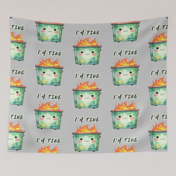 Item preview, Trash can on fire, I'm fine designed and sold by LiskoDesign.