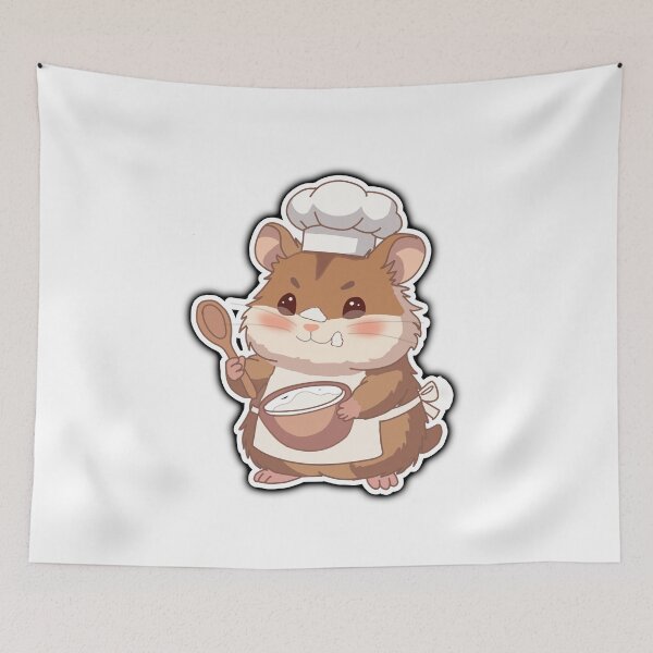 Item preview, Cute Chef Hamster Sticker – Kawaii Cooking Hamster Baking Aesthetic Food Lover designed and sold by pn_terest.