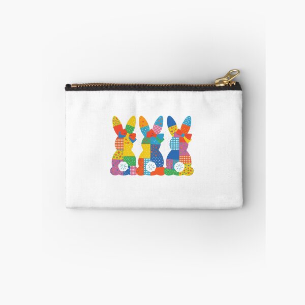 Item preview, Retro Patchwork Easter Bunnies — Colorful Kitsch Spring Rabbit Illustration designed and sold by Colorful-Garden.