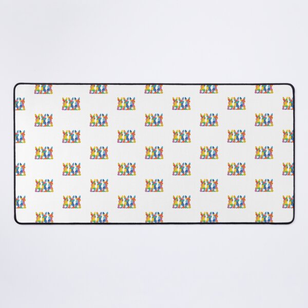 Item preview, Retro Patchwork Easter Bunnies — Colorful Kitsch Spring Rabbit Illustration designed and sold by Colorful-Garden.
