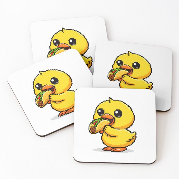 Item preview, Duck Eating Taco -  Pixel Art designed and sold by Simmetrika.