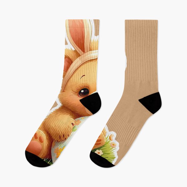 Item preview, Easter Bear with Bunny Ears Holding Egg – Cute Spring Animal Illustration designed and sold by Aileen404.