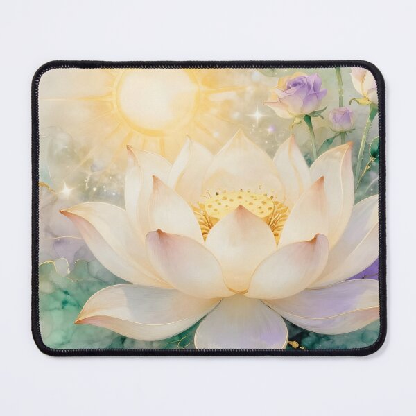 Item preview,  Divine Lotus Flower and Purple Roses in The Morning Sun designed and sold by Lightworker11.