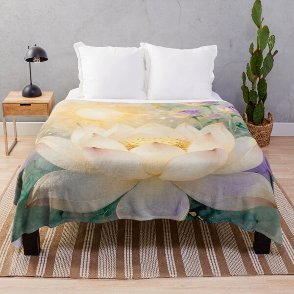 Artikelvorschau, Göttliche Lotusblume und violette Rosen in der Morgensonne entworfen und verkauft von Lightworker11.