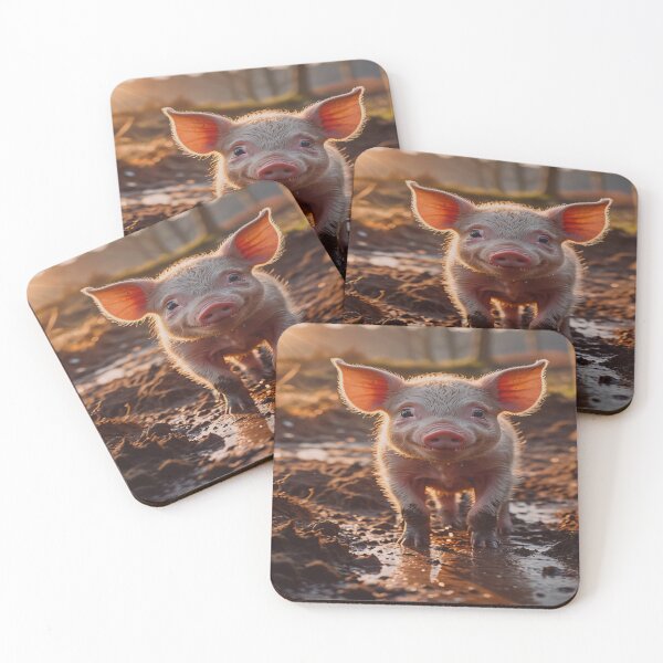 Artikelvorschau, Ein entzückendes Ferkel im goldenen Licht des Sonnenuntergangs entworfen und verkauft von BeautifulVirtues.