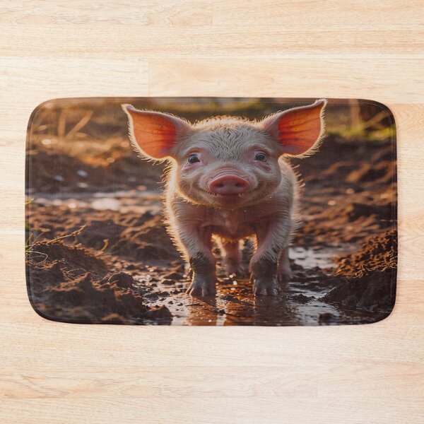Item preview, Adorable Piglet in Golden Sunset Light designed and sold by BeautifulVirtues.