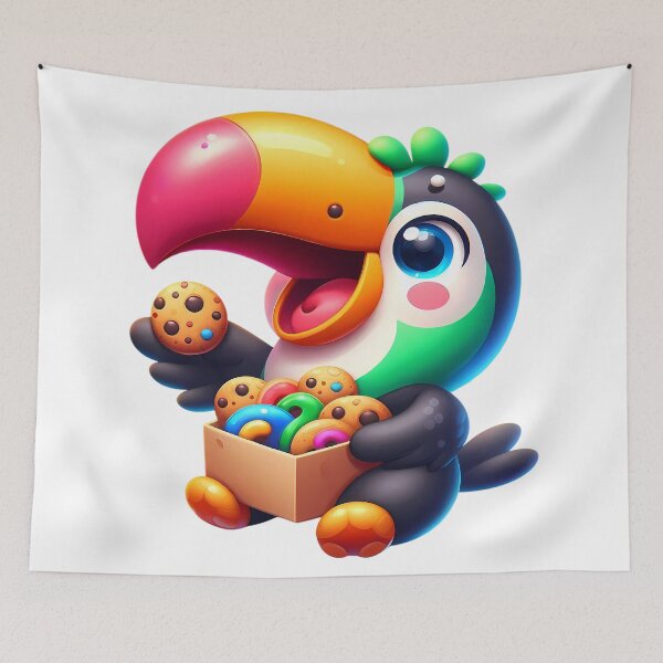 Item preview, Cute Cereal Cookie Toucan and Froot Loops Box designed and sold by Art-Arcade6.