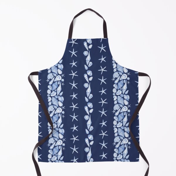 Item preview, Seashells Striped Pattern on Dark Blue designed and sold by Flowersforbear.