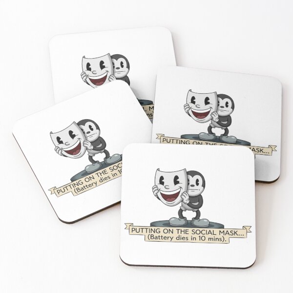Item preview, Putting on the Social Mask - Low Social Battery Introvert Humor designed and sold by PoomDesign.