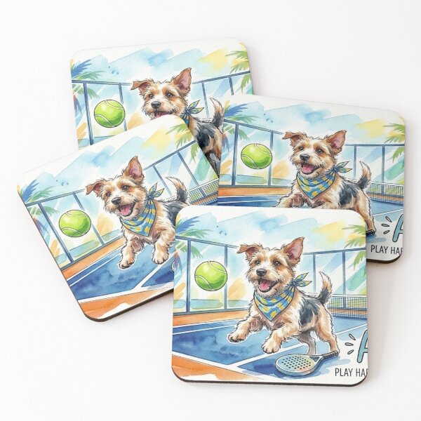 Item preview, Play Hard Play Paw-del - Cute Dog Playing Padel Tennis Art designed and sold by ticzla95.