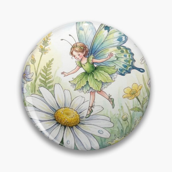 Item preview, Butterfly Fairy Dancing in a Daisy Garden designed and sold by Maria Dryfhout.