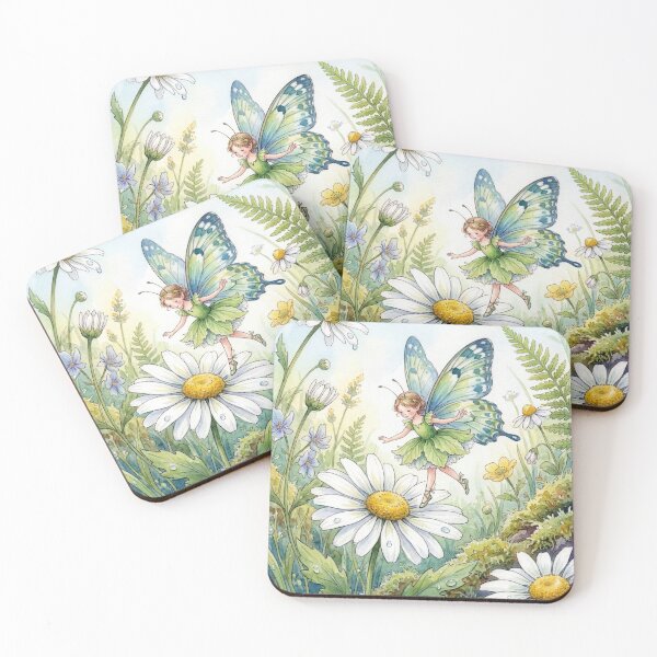Item preview, Butterfly Fairy Dancing in a Daisy Garden designed and sold by Maria Dryfhout.