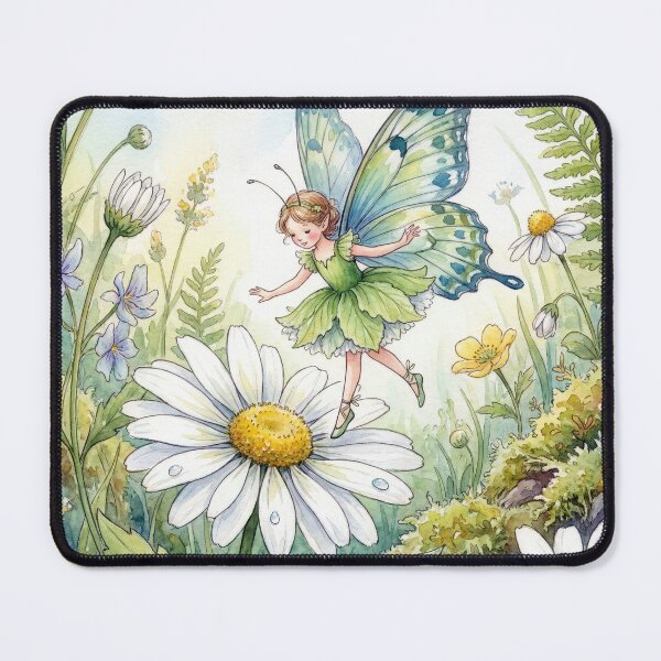 Item preview, Butterfly Fairy Dancing in a Daisy Garden designed and sold by Maria Dryfhout.