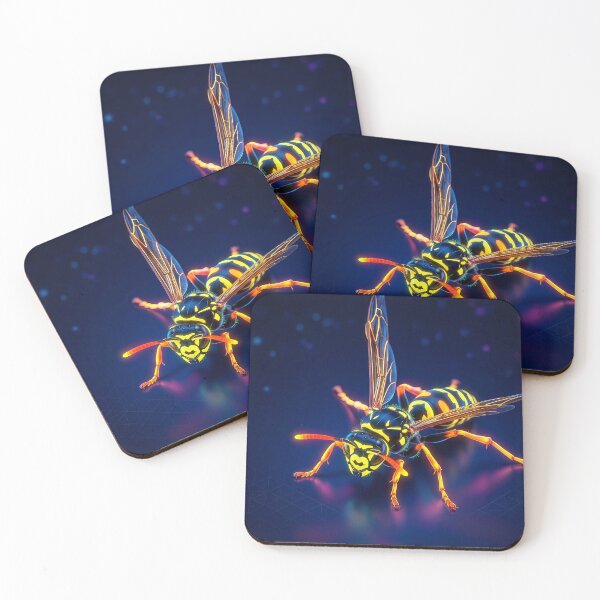 Item preview, Neon Cyber Wasp Luminous Insect Illustration designed and sold by Scoutic-Neon.