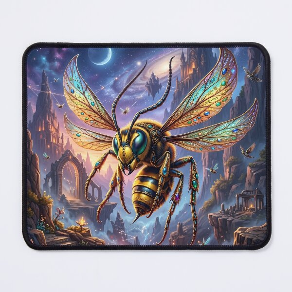Item preview, Giant Fantasy Bee - Jeweled Wings Art designed and sold by Lucid Dream Pixel.