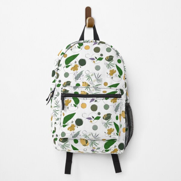 Item preview, Botanical Circle Pattern with Yellow Leaf Accent designed and sold by Vibria Pattern Studio.