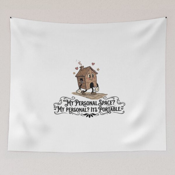 Item preview, Portable Personal Space - Retro Cartoon Introvert Quote designed and sold by PoomDesign.