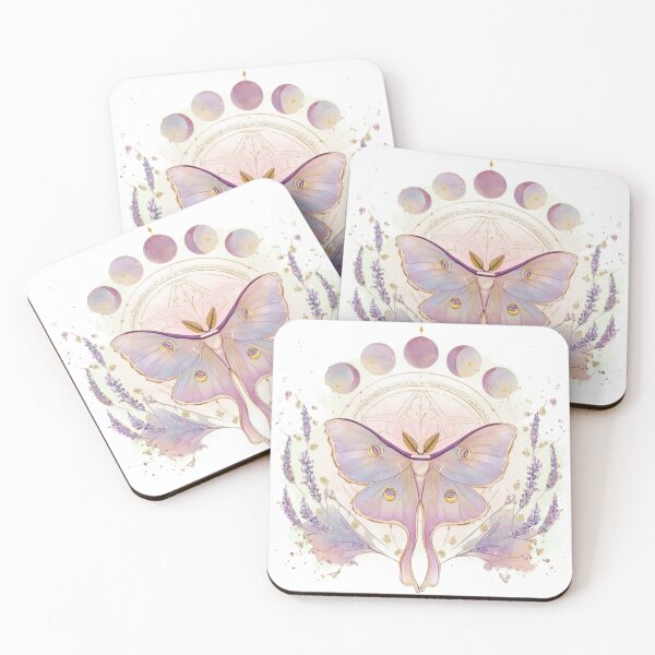 Item preview, Pink Luna Moth Mandala designed and sold by FERAL-GOBLINS.