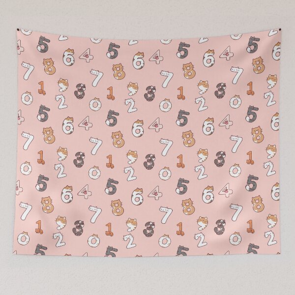 Item preview, Cute Pastel Cat Numbers Kawaii Animals Pattern designed and sold by BGMeYou.
